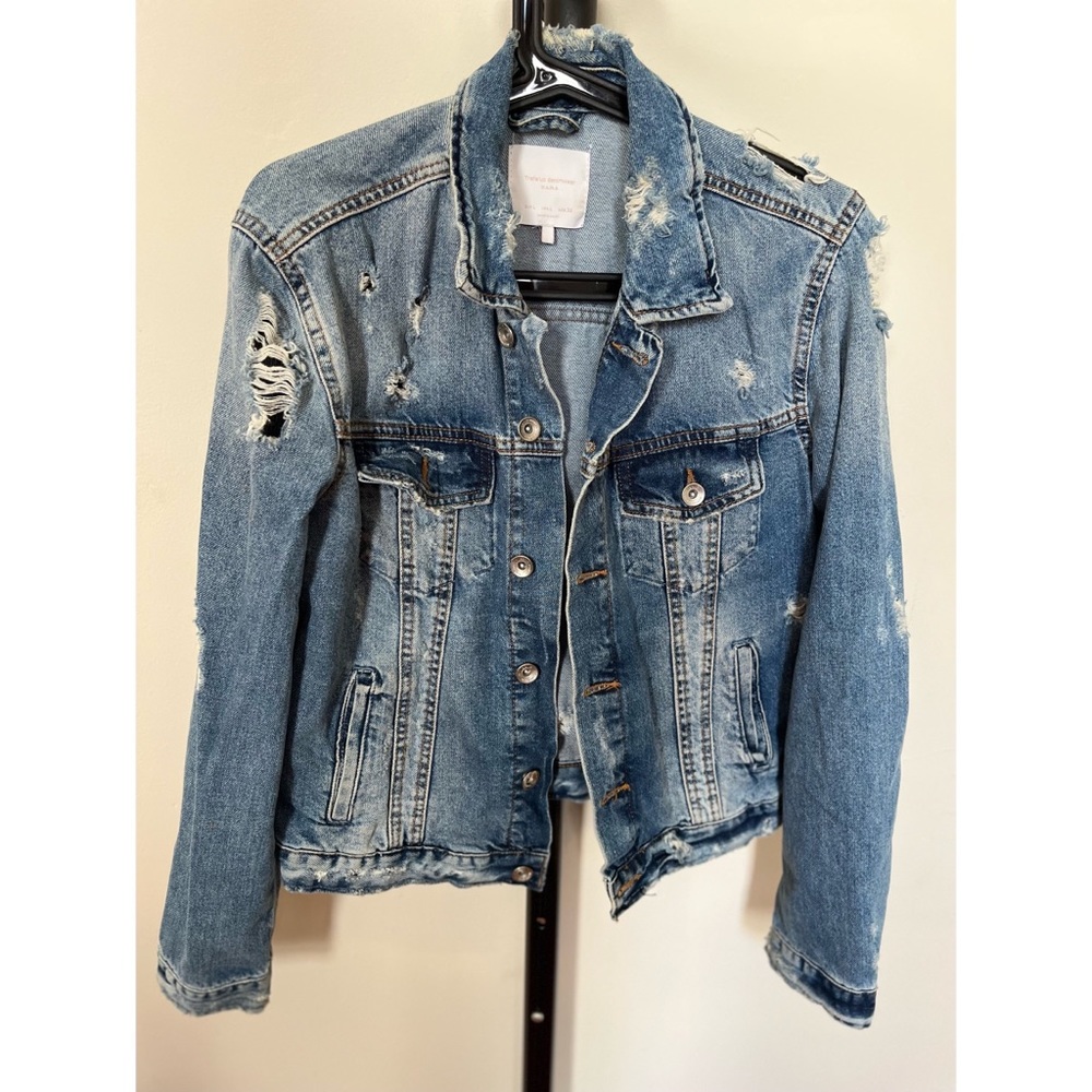 Zara Distressed Denim Jacket